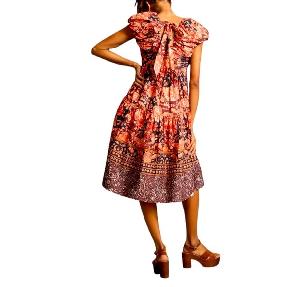 ANTHROPOLOGIE Floral Print V-Neck Babydoll Dress Size 12 NEW - Picture 5 of 13